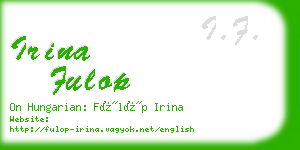 irina fulop business card