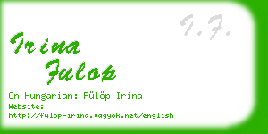 irina fulop business card